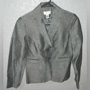 LOFT Charcoal Linen Blazer